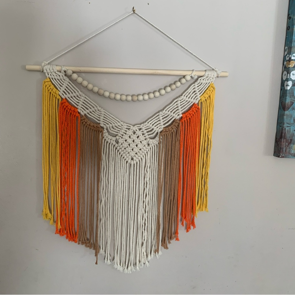 Macrame Wall Hanging Stunning Original Piece Boho Or Eclectic Decor L-33 W-24